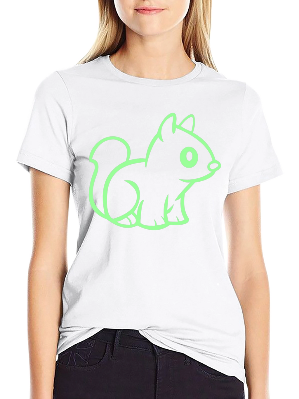 Squirrel Graphic Tee - Black Cotton Blend