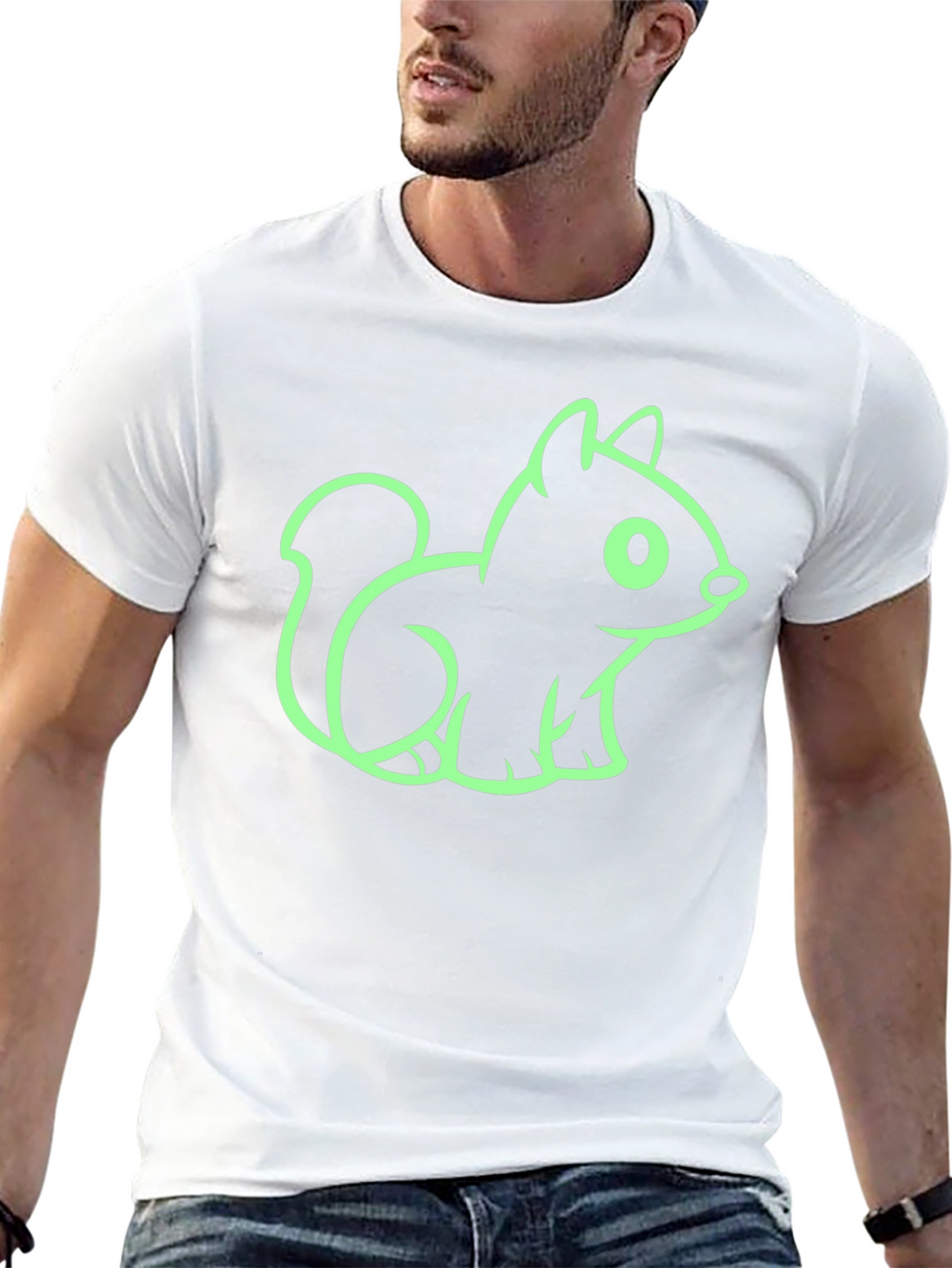 Squirrel Graphic Tee - Black Cotton Blend