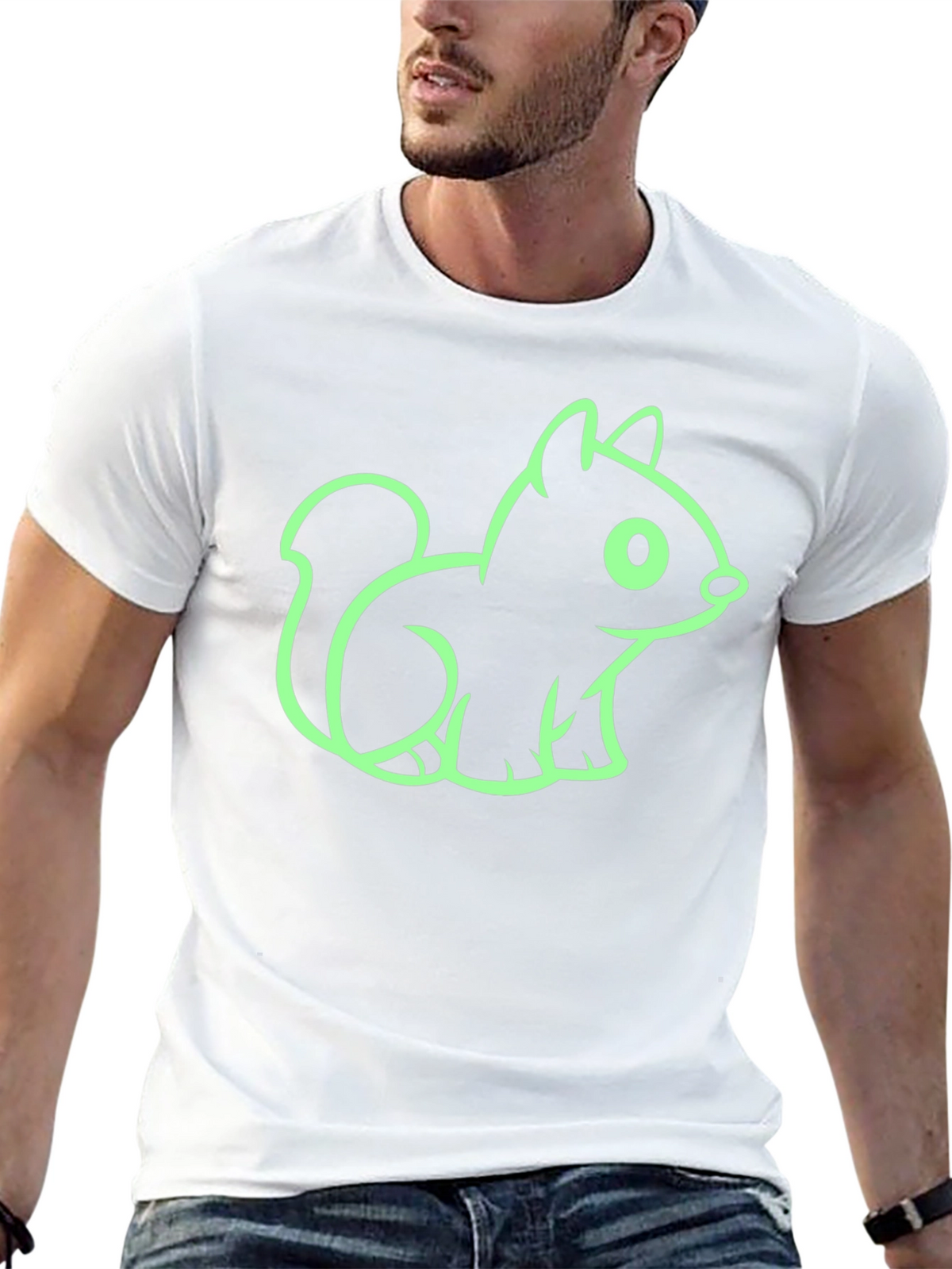 Squirrel Graphic Tee - Black Cotton Blend