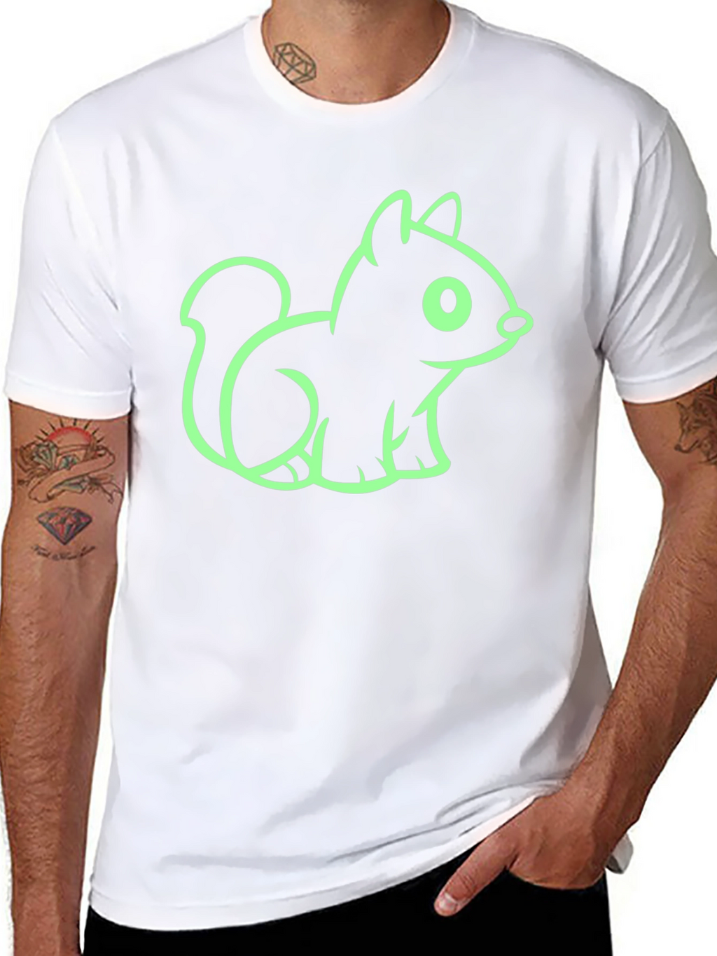 Squirrel Graphic Tee - Black Cotton Blend