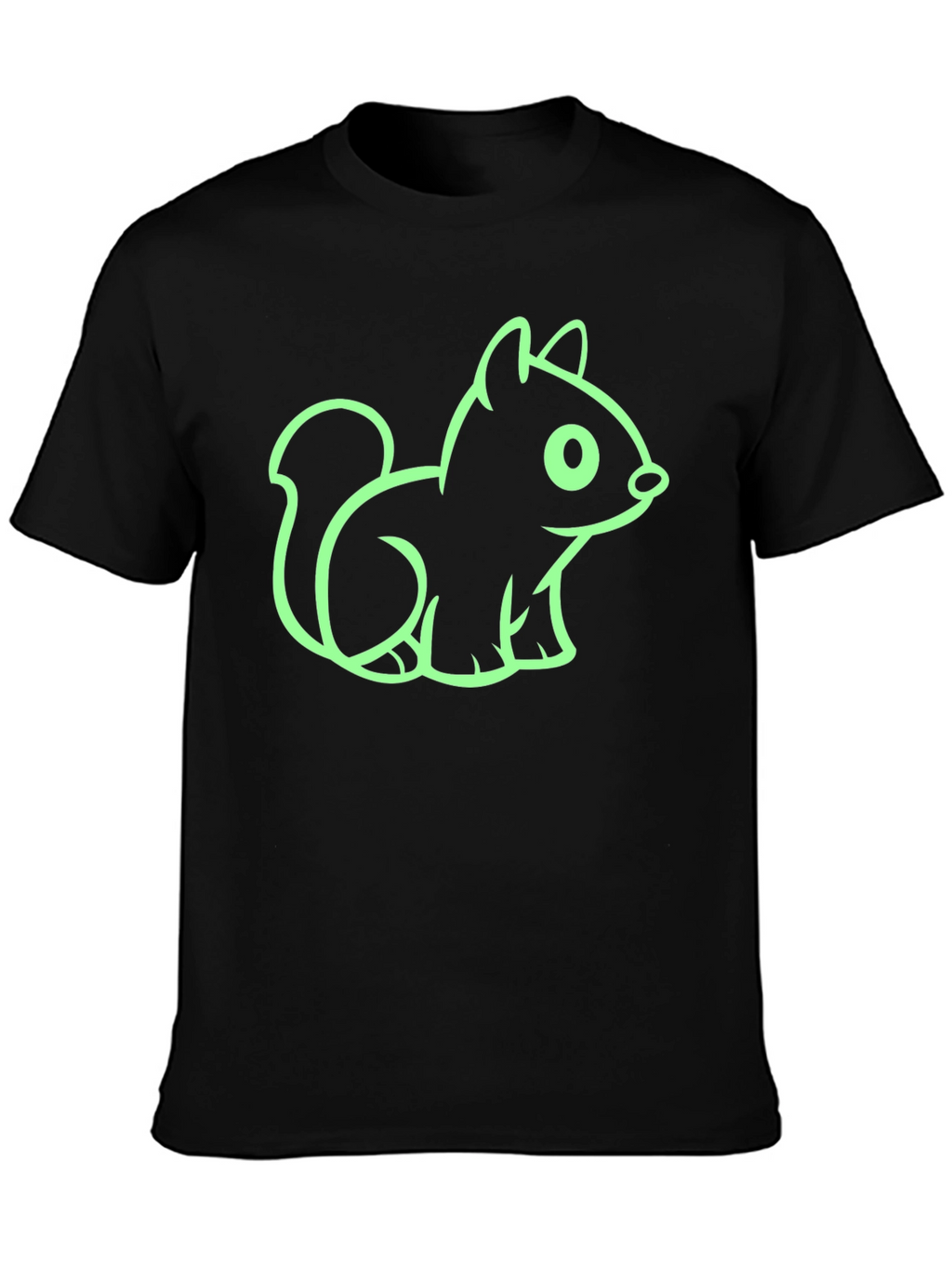 Squirrel Graphic Tee - Black Cotton Blend