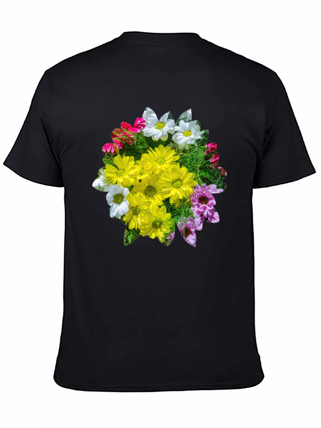 Floral Graphic T-Shirt - Black Casual Tee