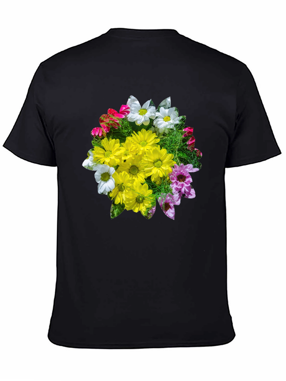 Floral Graphic T-Shirt - Black Casual Tee