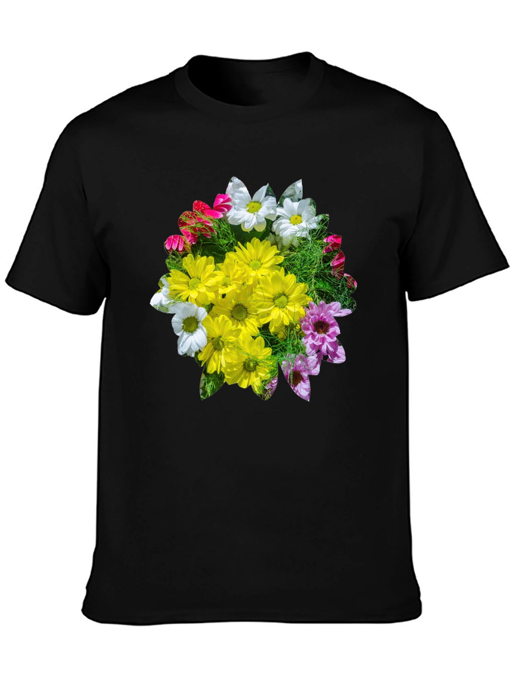 Floral Graphic T-Shirt - Black Casual Tee