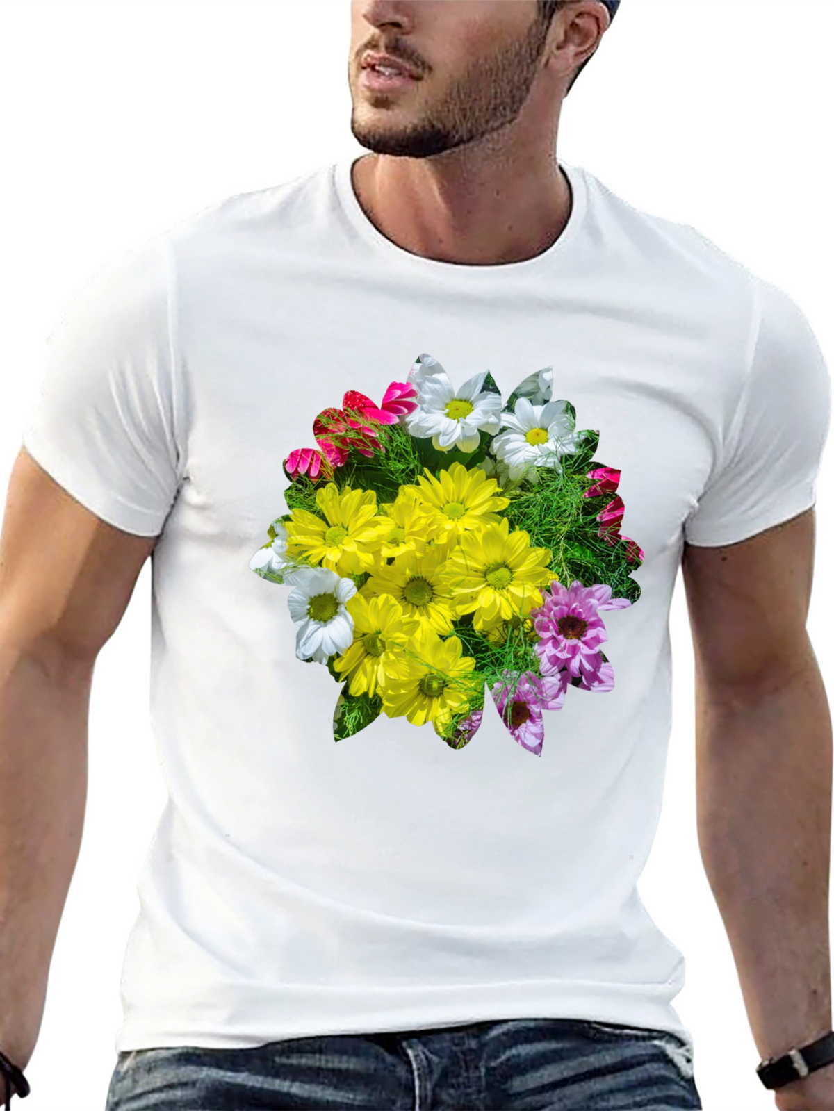 Floral Graphic T-Shirt - Black Casual Tee
