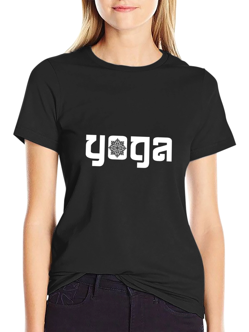 Yoga Graphic Tee - Black Relaxed Fit