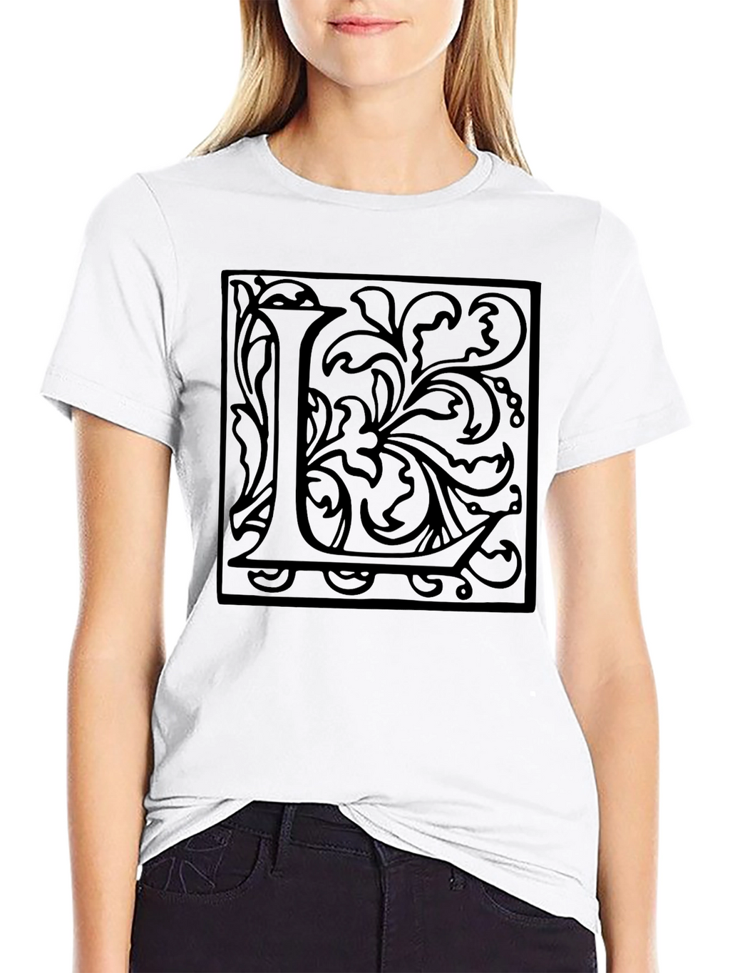 Monogram L Black Graphic Tee