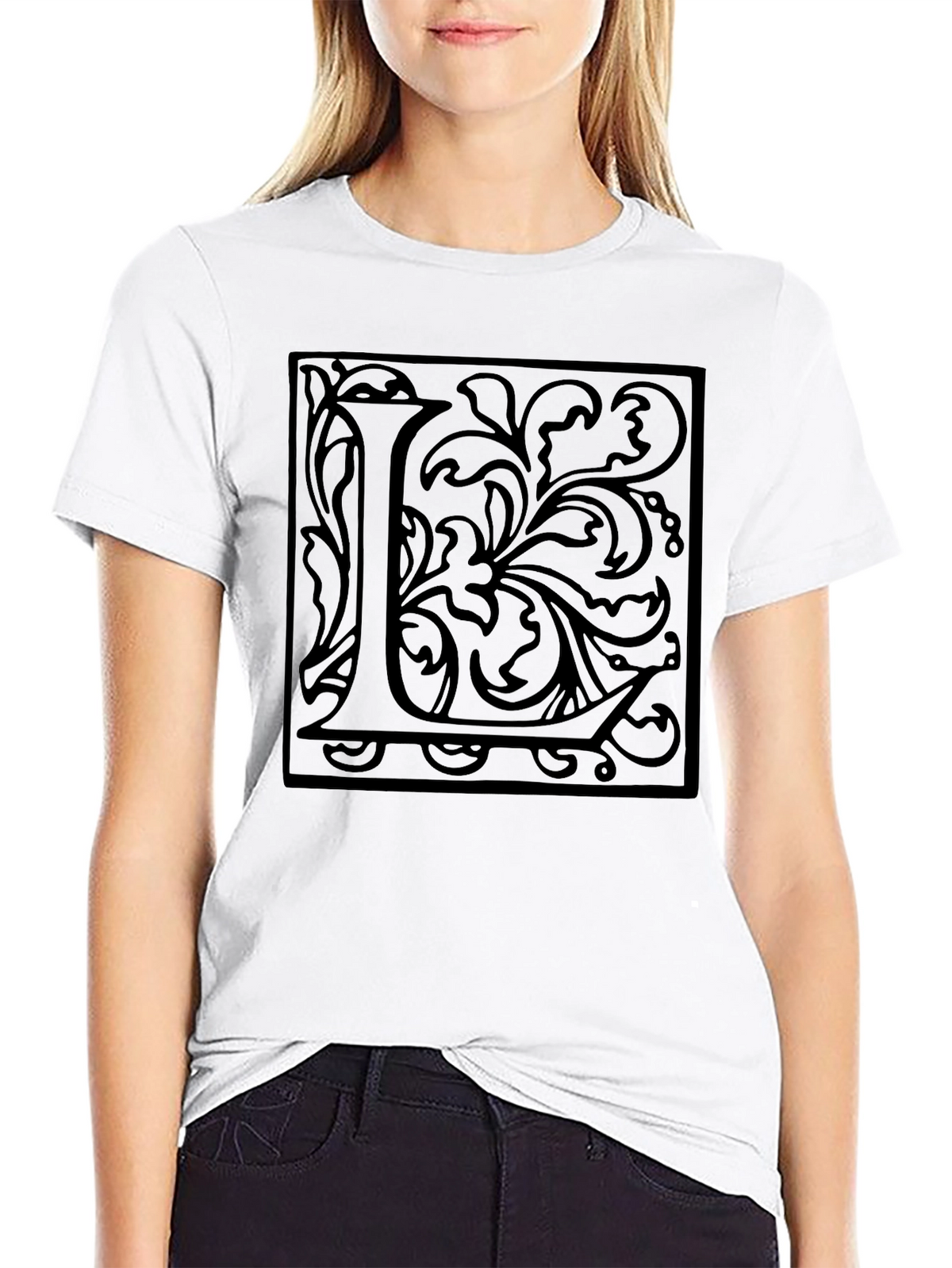 Monogram L Black Graphic Tee