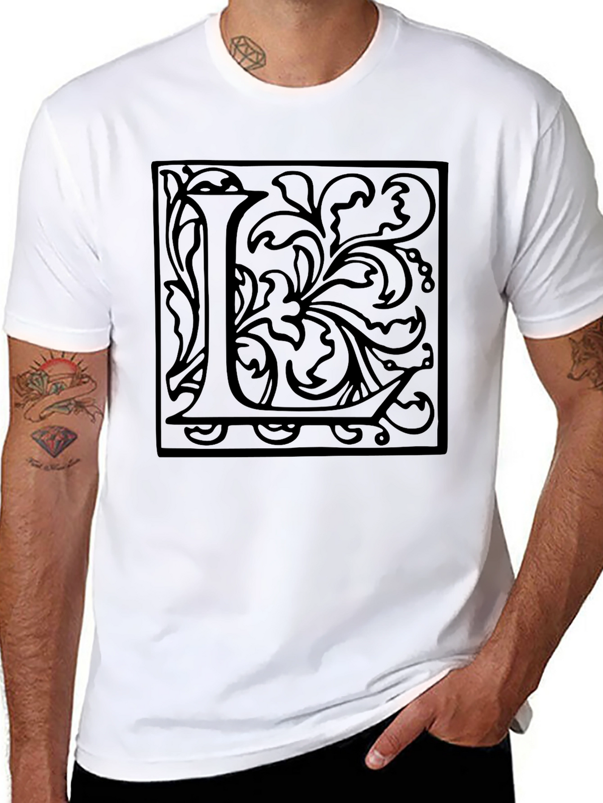 Monogram L Black Graphic Tee