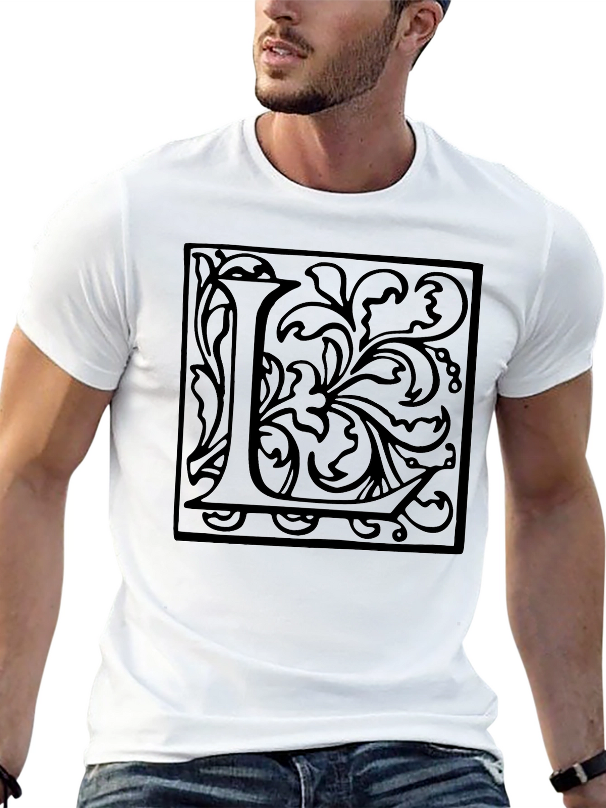 Monogram L Black Graphic Tee