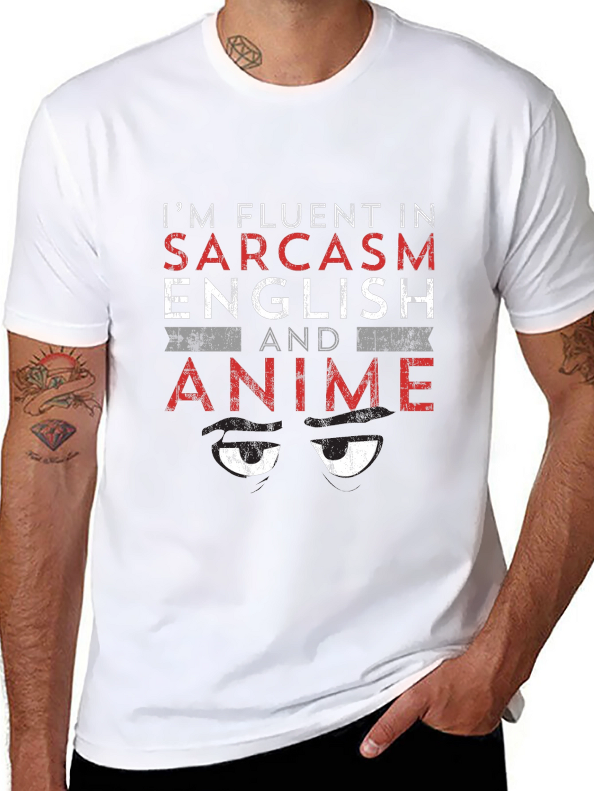 Fluent in Sarcasm English Anime T-Shirt