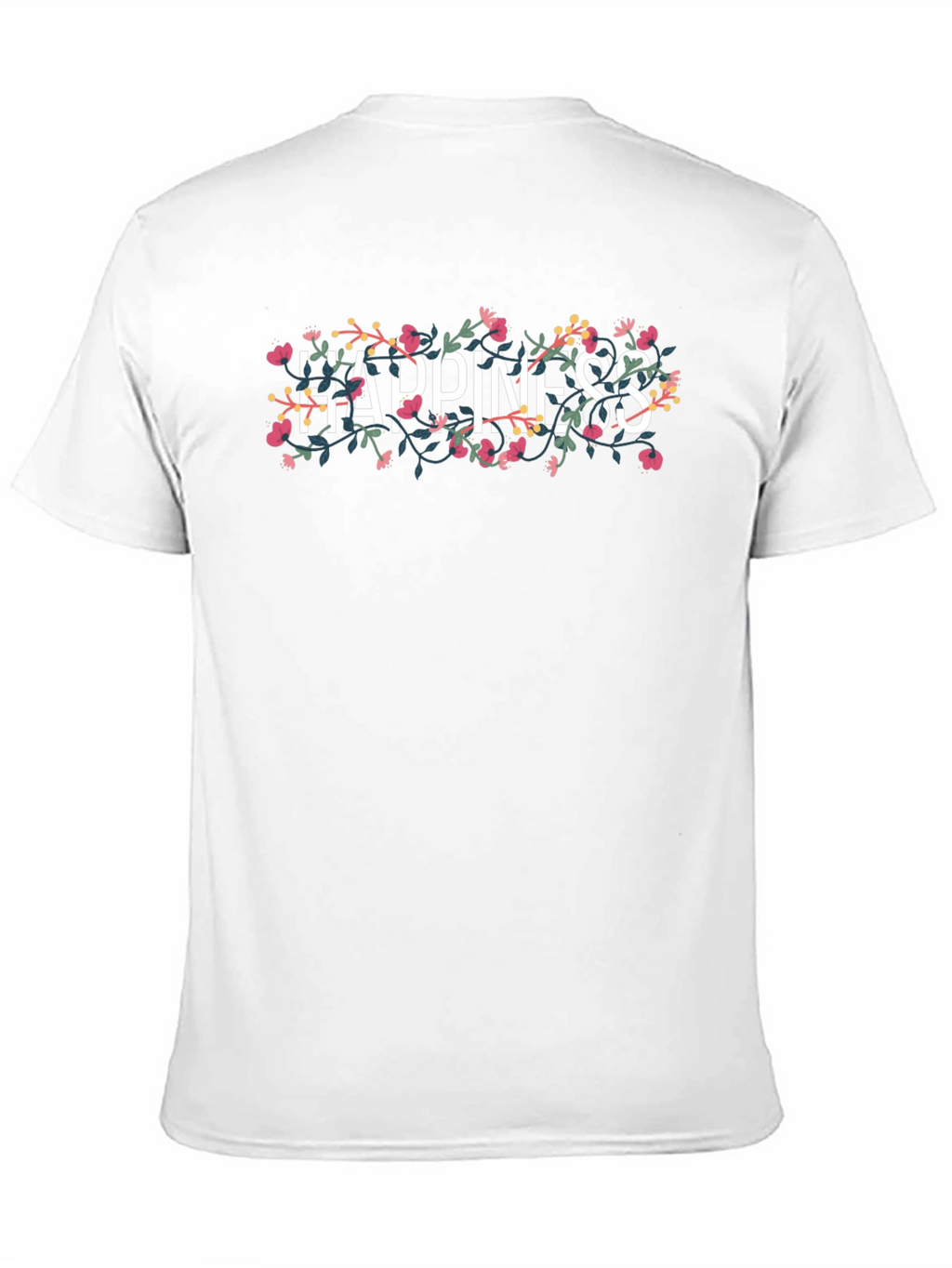 Floral Happiness Graphic Tee - Black Cotton T-Shirt