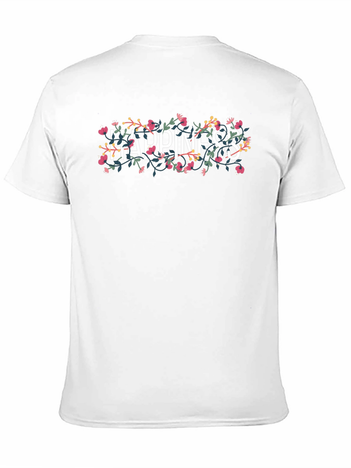 Floral Happiness Graphic Tee - Black Cotton T-Shirt