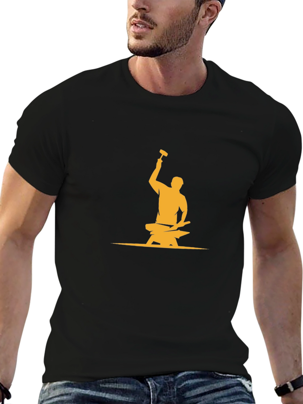 Blacksmith Hammer Anvil Graphic T-Shirt