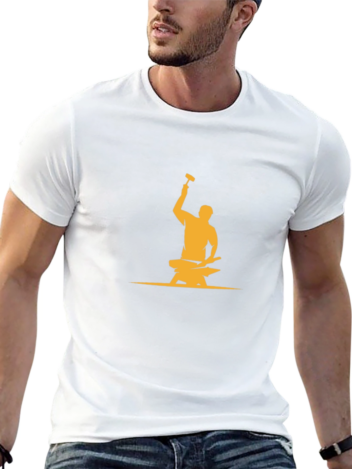 Blacksmith Hammer Anvil Graphic T-Shirt