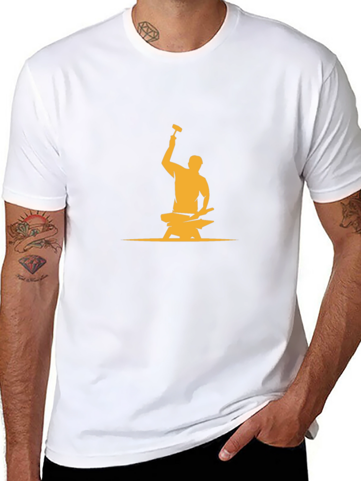 Blacksmith Hammer Anvil Graphic T-Shirt