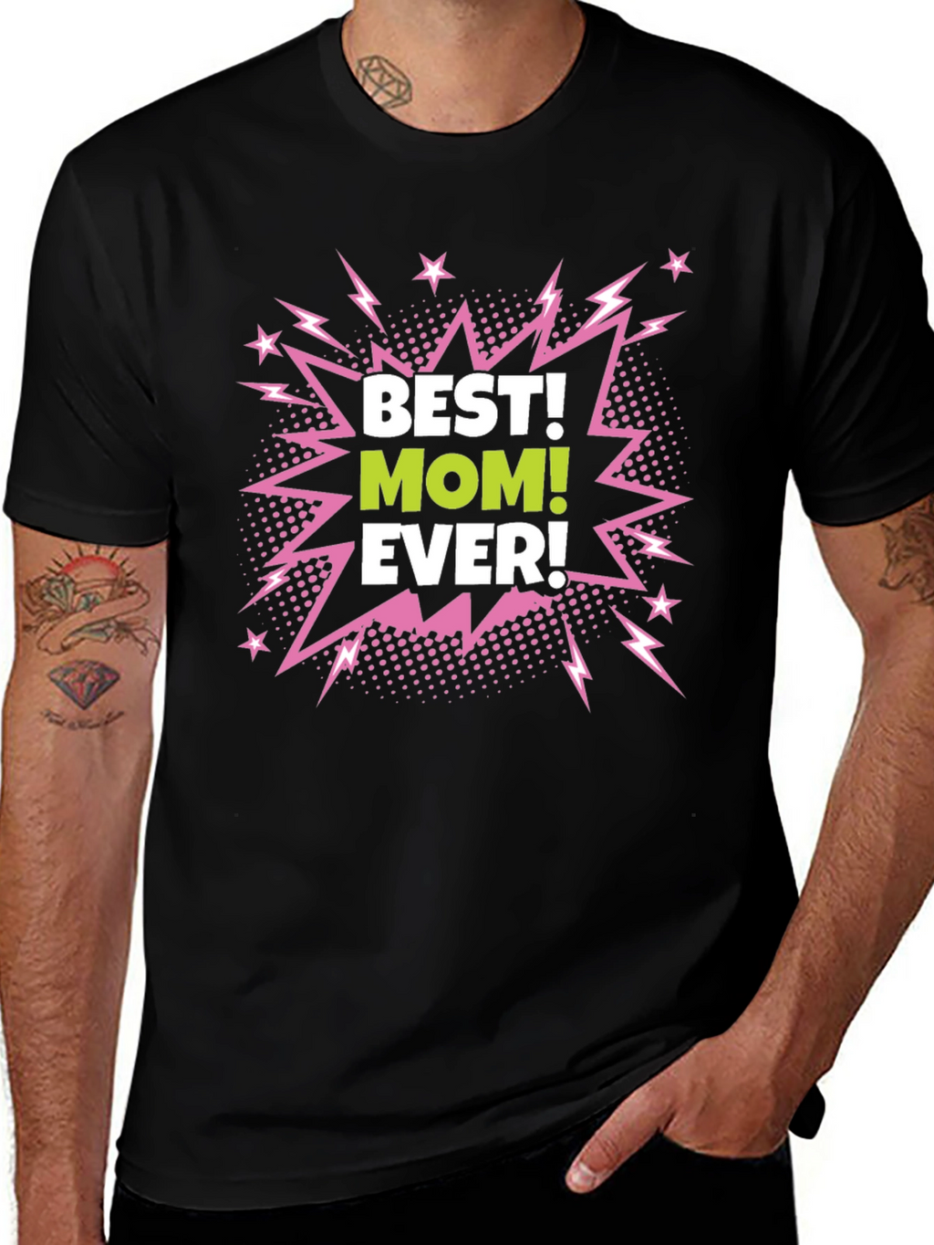 Best Mom Ever Black Graphic T-Shirt