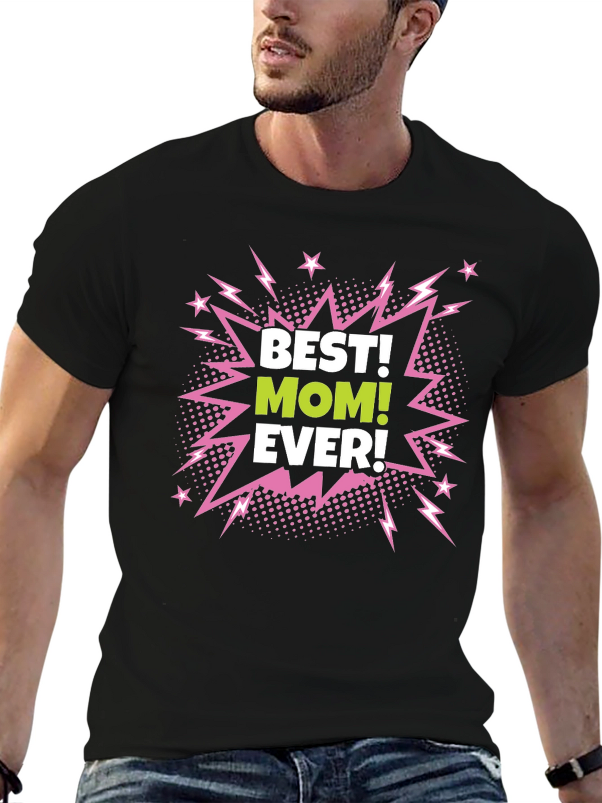 Best Mom Ever Black Graphic T-Shirt