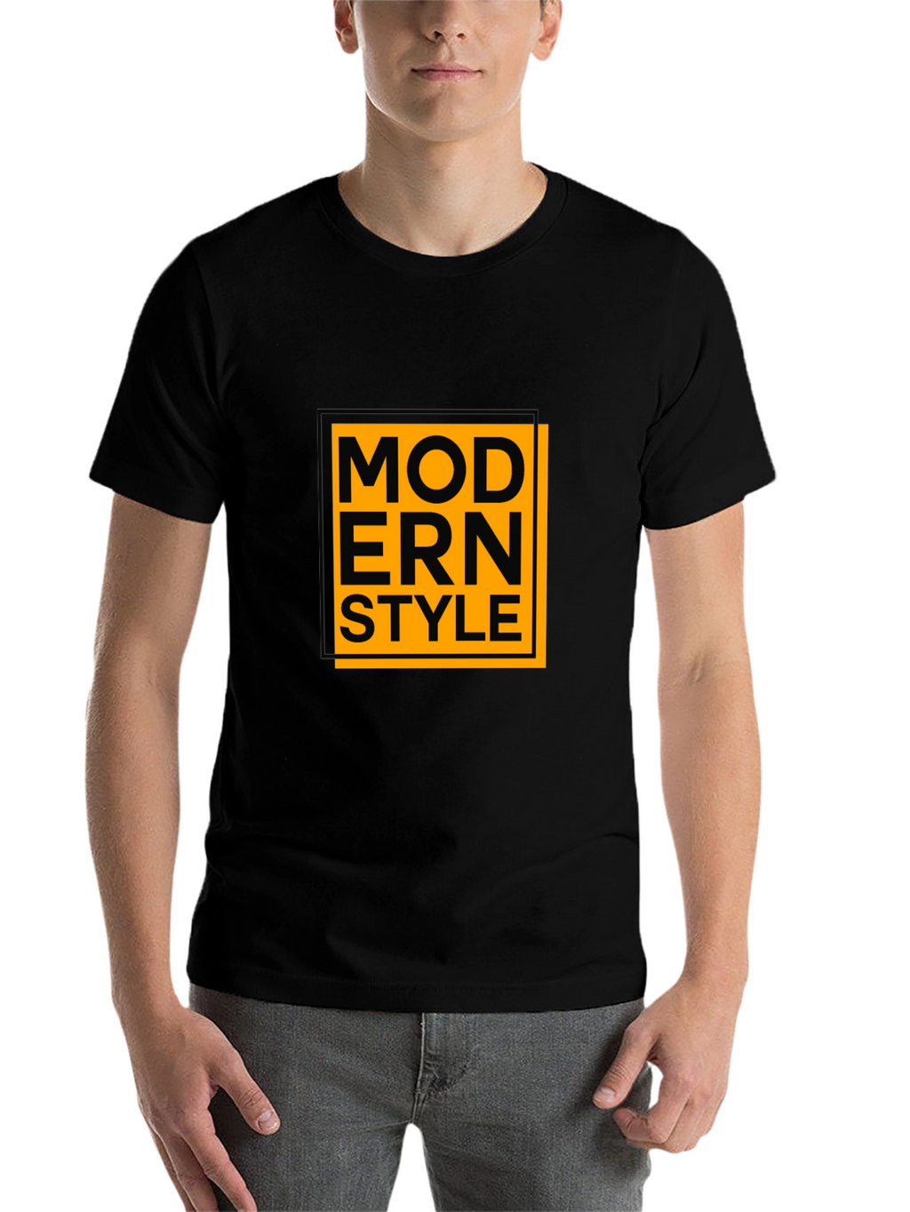 Modern Style Graphic Tee - Black Cotton Blend Shirt