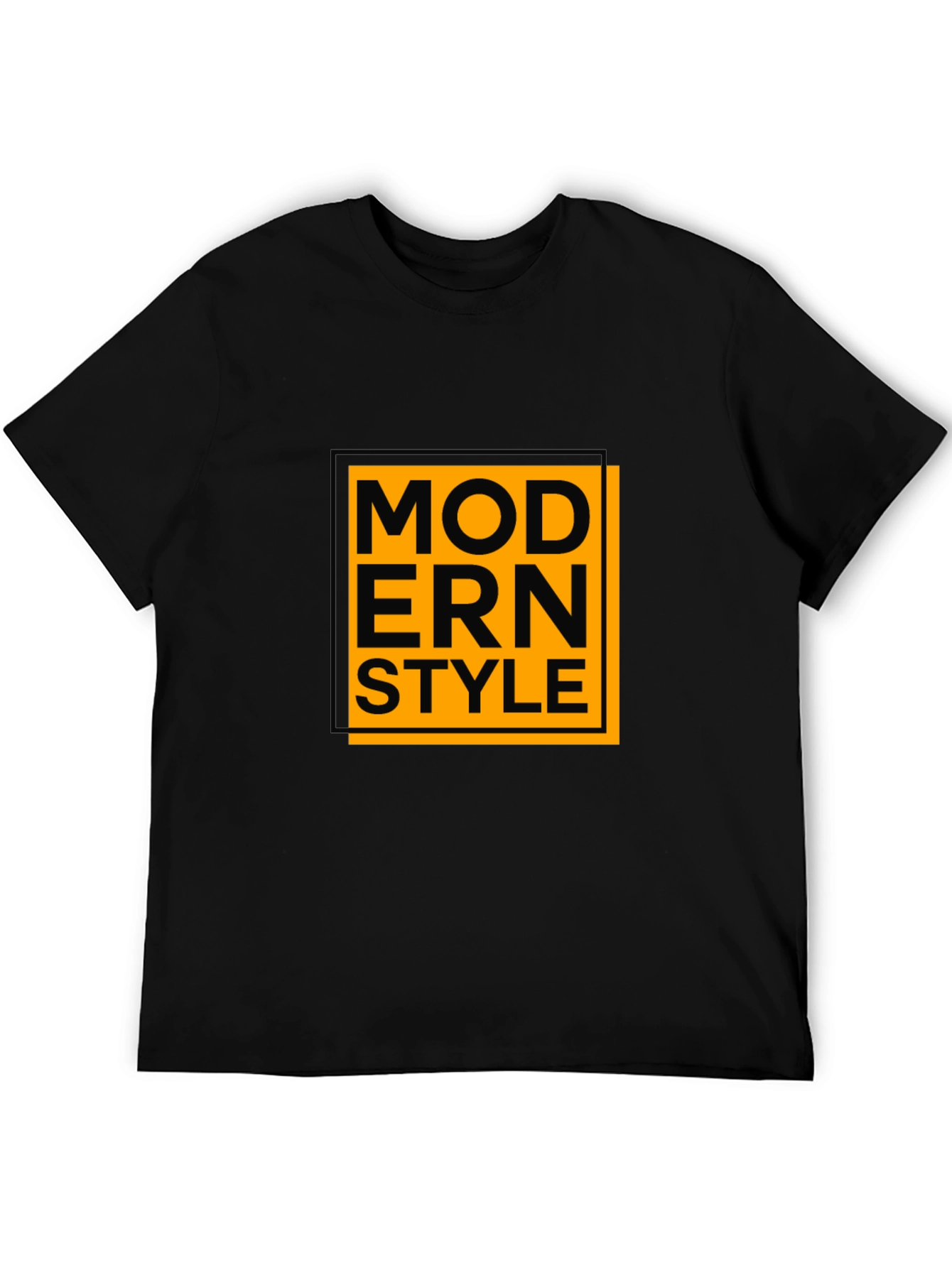 Modern Style Graphic Tee - Black Cotton Blend Shirt