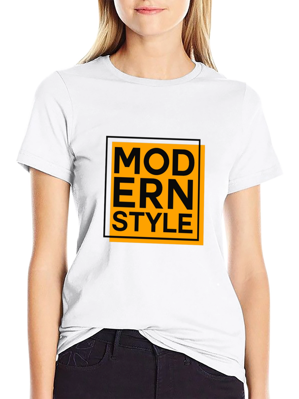 Modern Style Graphic Tee - Black Cotton Blend Shirt