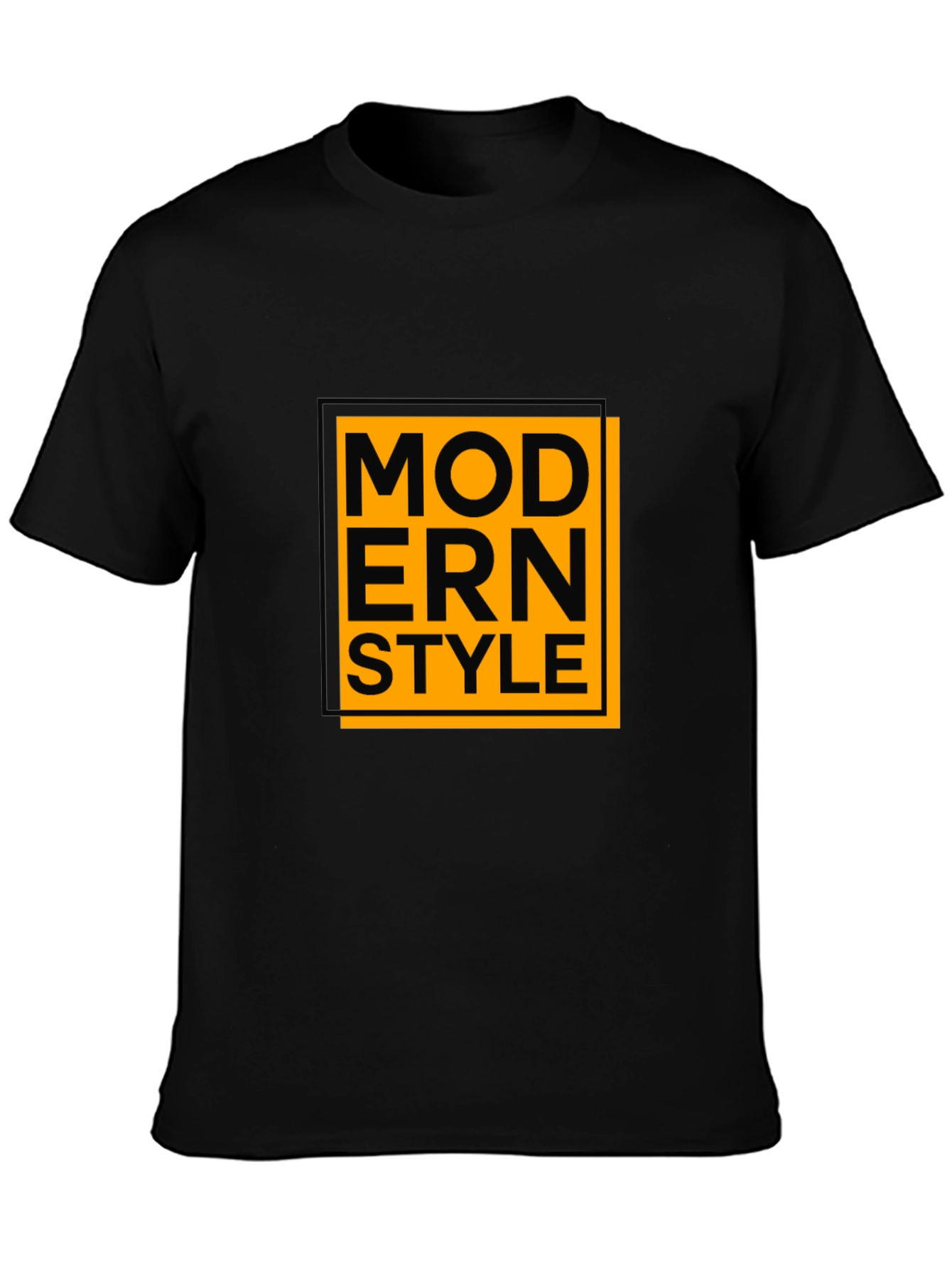 Modern Style Graphic Tee - Black Cotton Blend Shirt