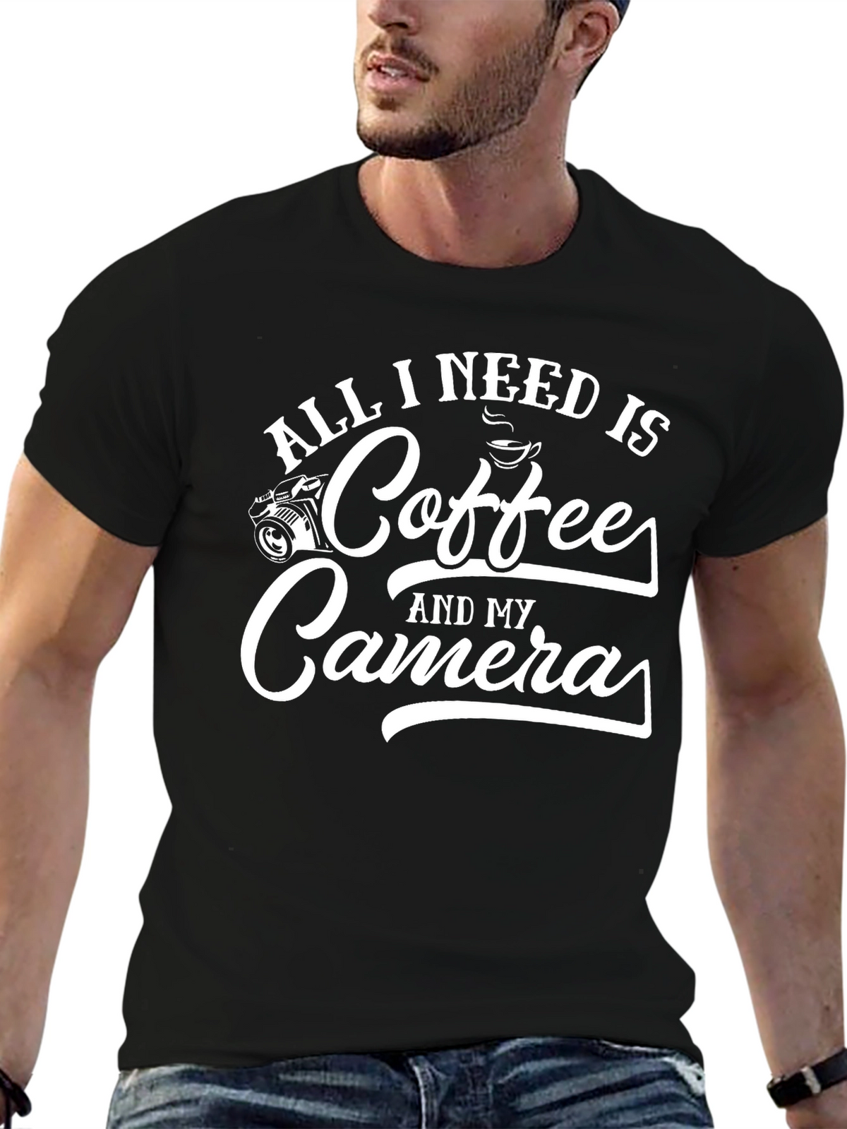 Coffee and Camera T-Shirt - Photographer Gift