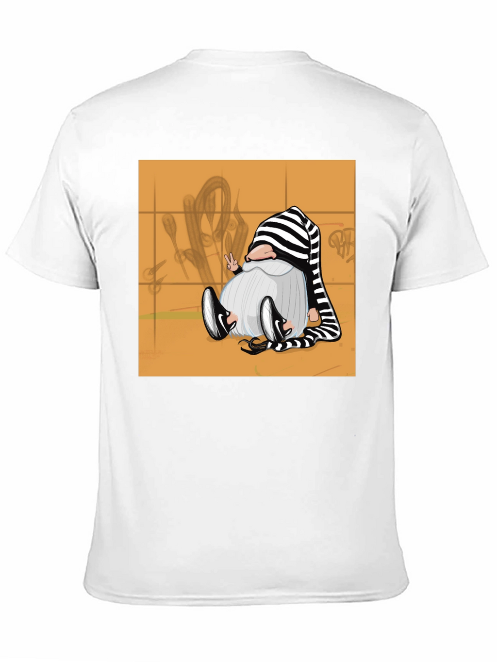 Striped Hat Gnome Graphic Tee