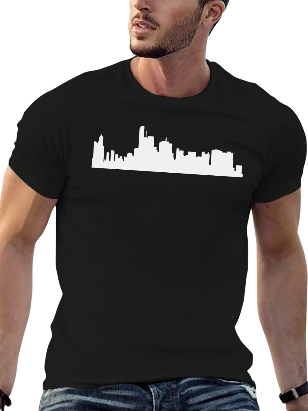Cityscape Graphic Tee - Modern Black T-Shirt