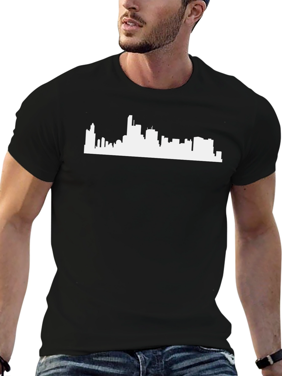 Cityscape Graphic Tee - Modern Black T-Shirt