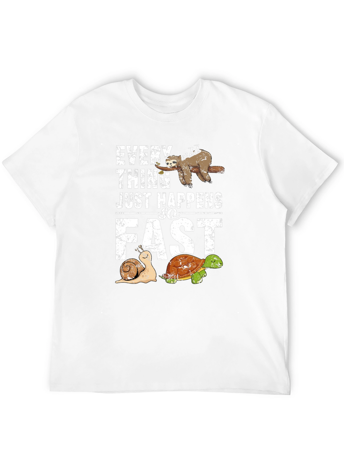 Funny Sloth Snail Turtle Graphic T-Shirt