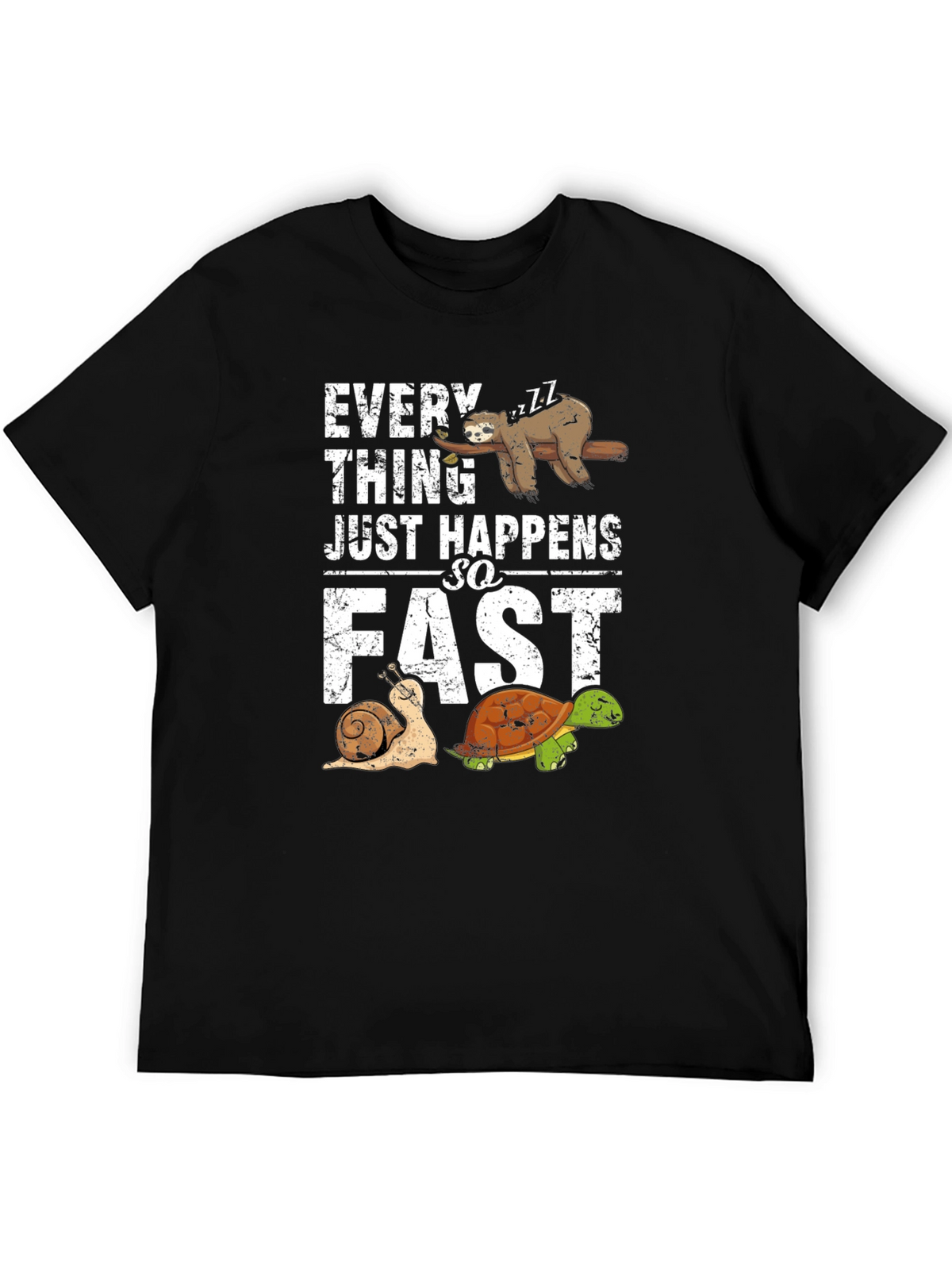 Funny Sloth Snail Turtle Graphic T-Shirt