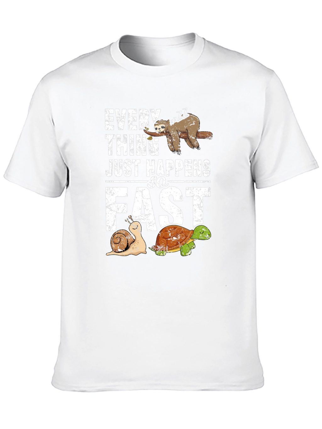 Funny Sloth Snail Turtle Graphic T-Shirt