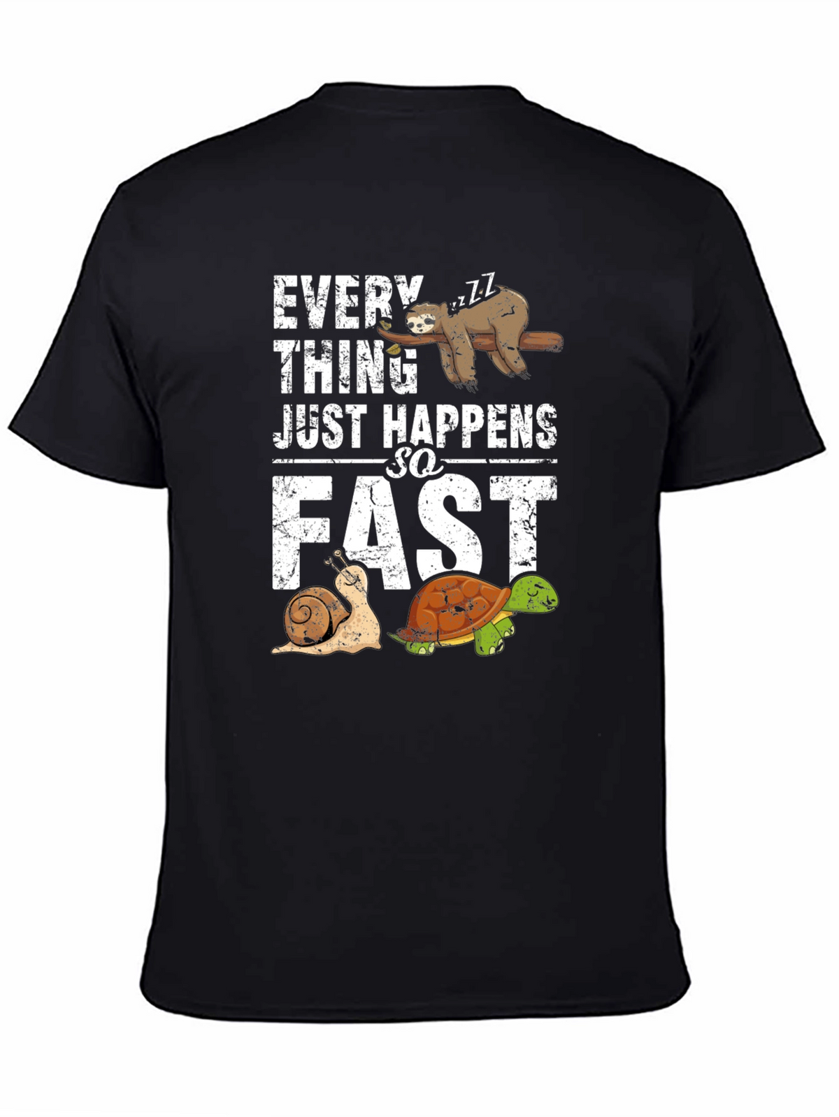 Funny Sloth Snail Turtle Graphic T-Shirt