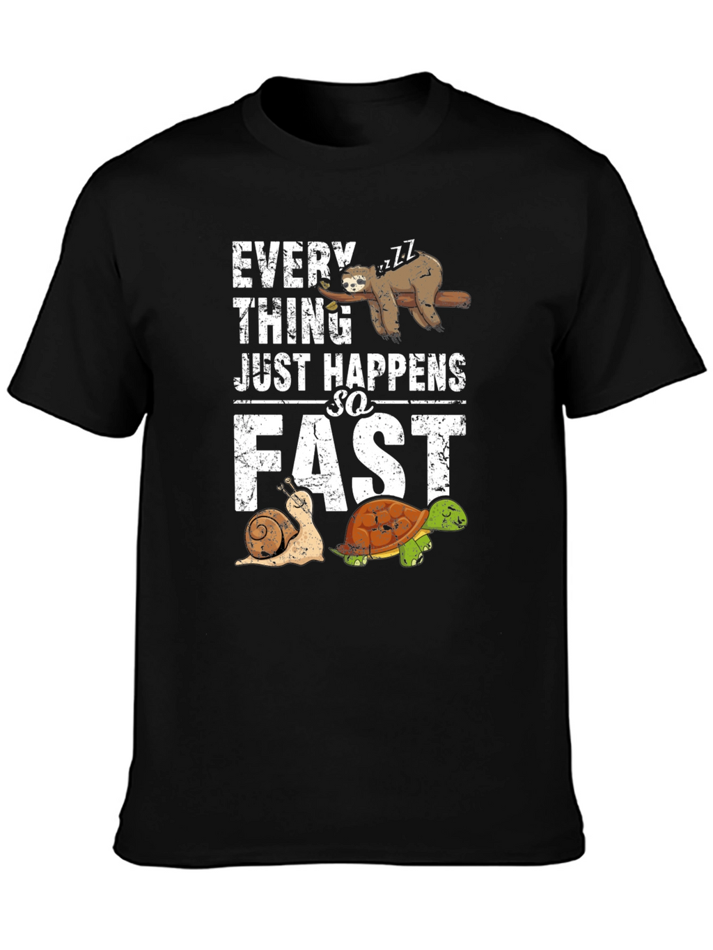 Funny Sloth Snail Turtle Graphic T-Shirt