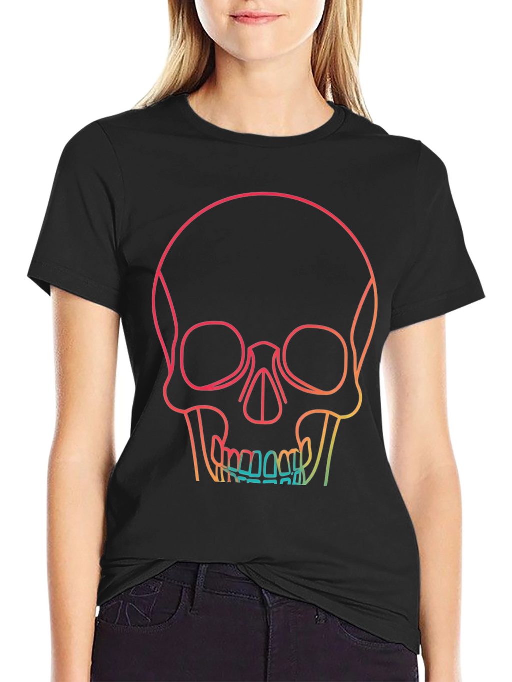 Gradient Skull Graphic Tee - Unique & Stylish Design