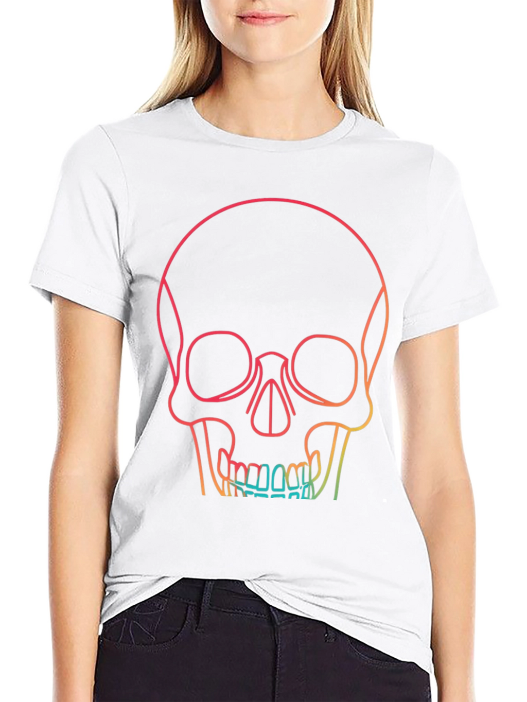 Gradient Skull Graphic Tee - Unique & Stylish Design