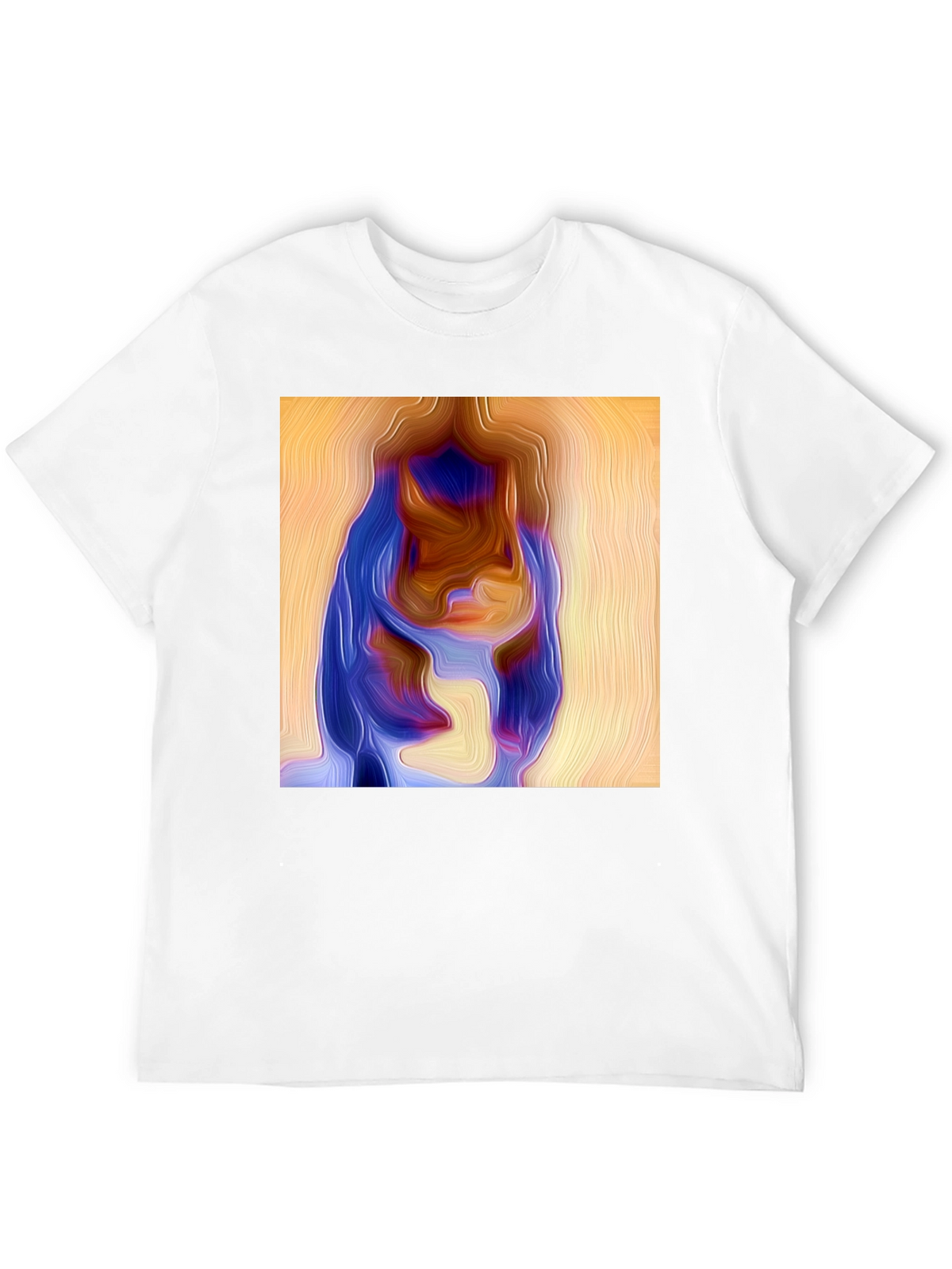 Abstract Portrait Graphic Print Black Tee