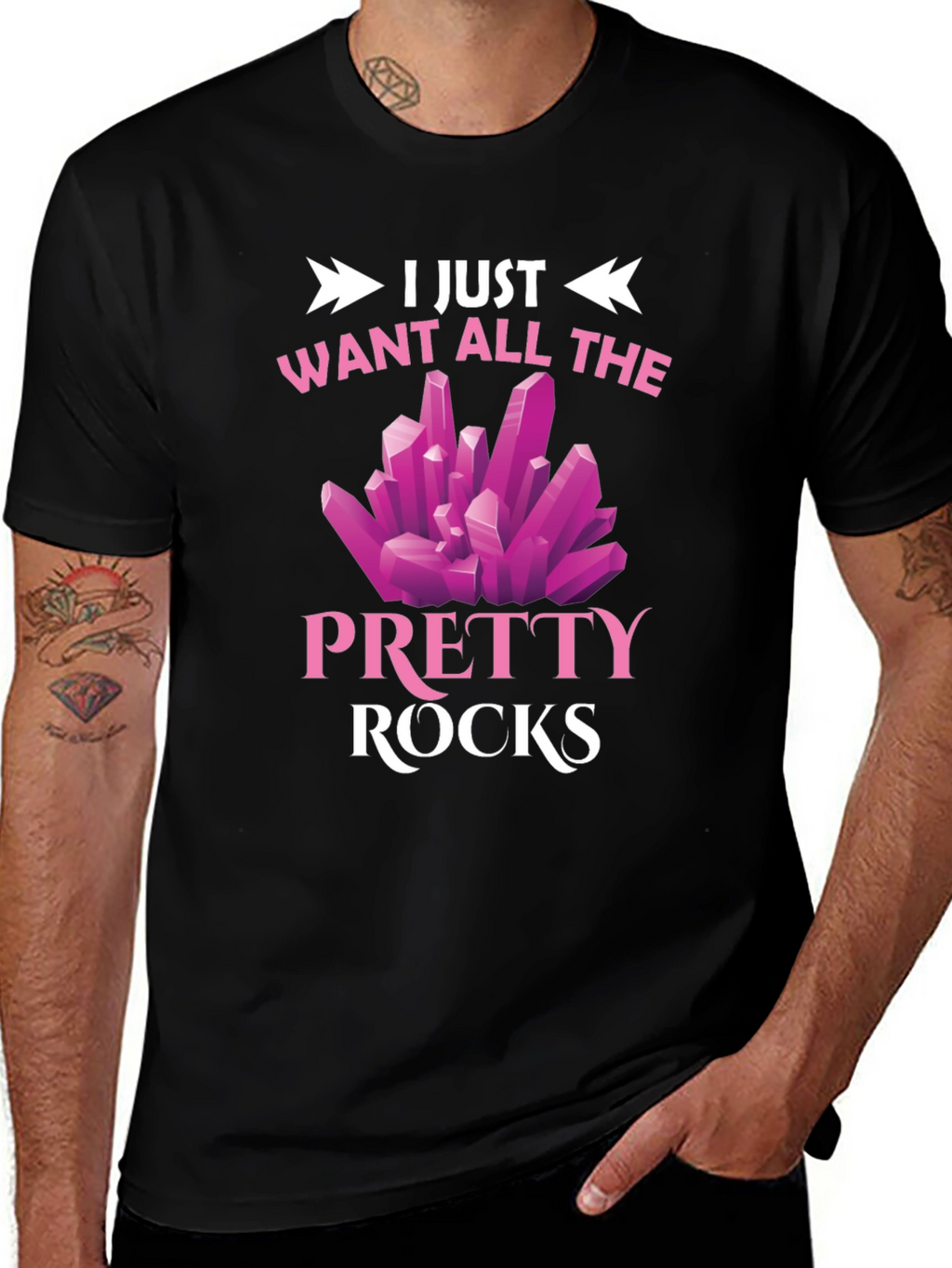 Pretty Rocks Graphic Tee - Novelty T-Shirt