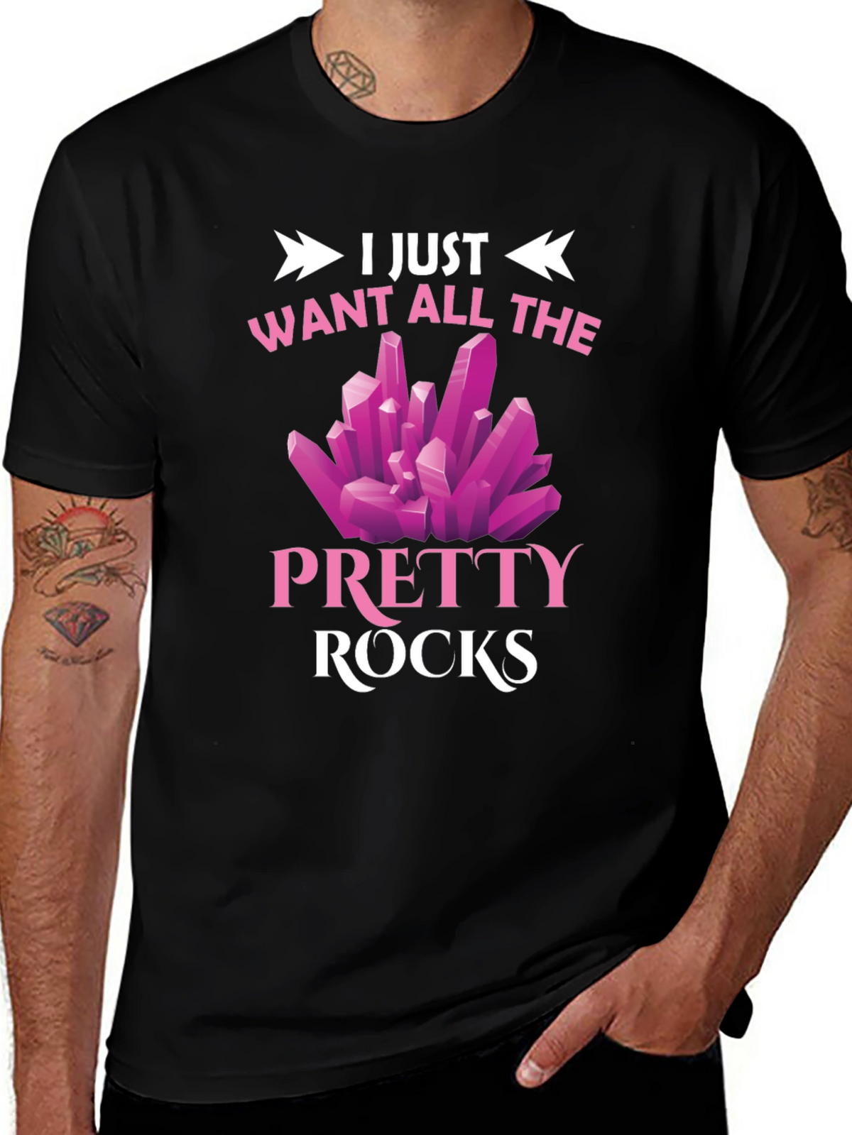 Pretty Rocks Graphic Tee - Novelty T-Shirt