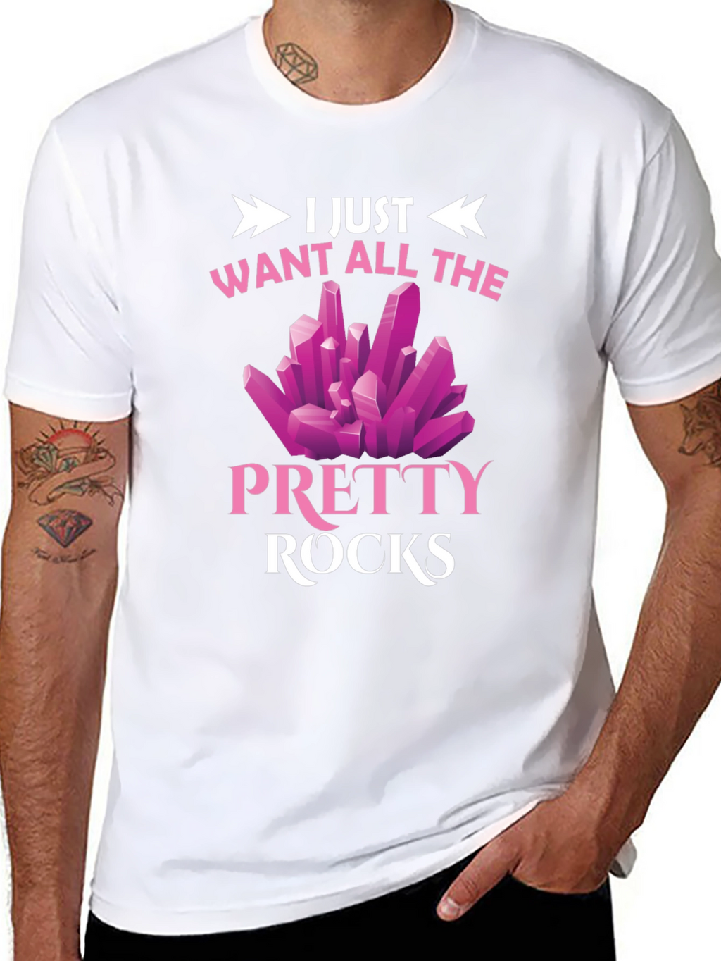 Pretty Rocks Graphic Tee - Novelty T-Shirt