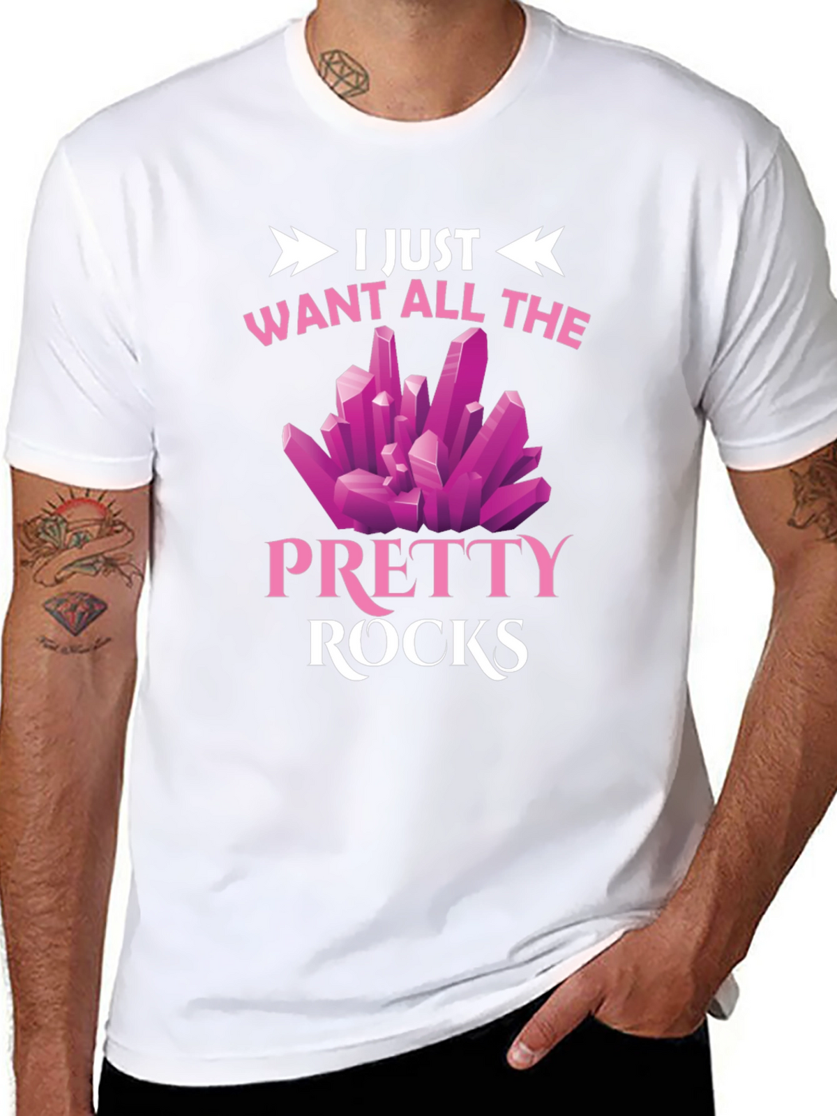 Pretty Rocks Graphic Tee - Novelty T-Shirt