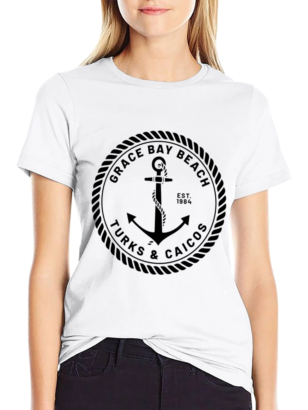 Grace Bay Beach Turks & Caicos Anchor T-Shirt