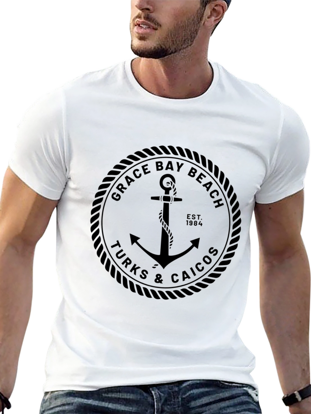 Grace Bay Beach Turks & Caicos Anchor T-Shirt