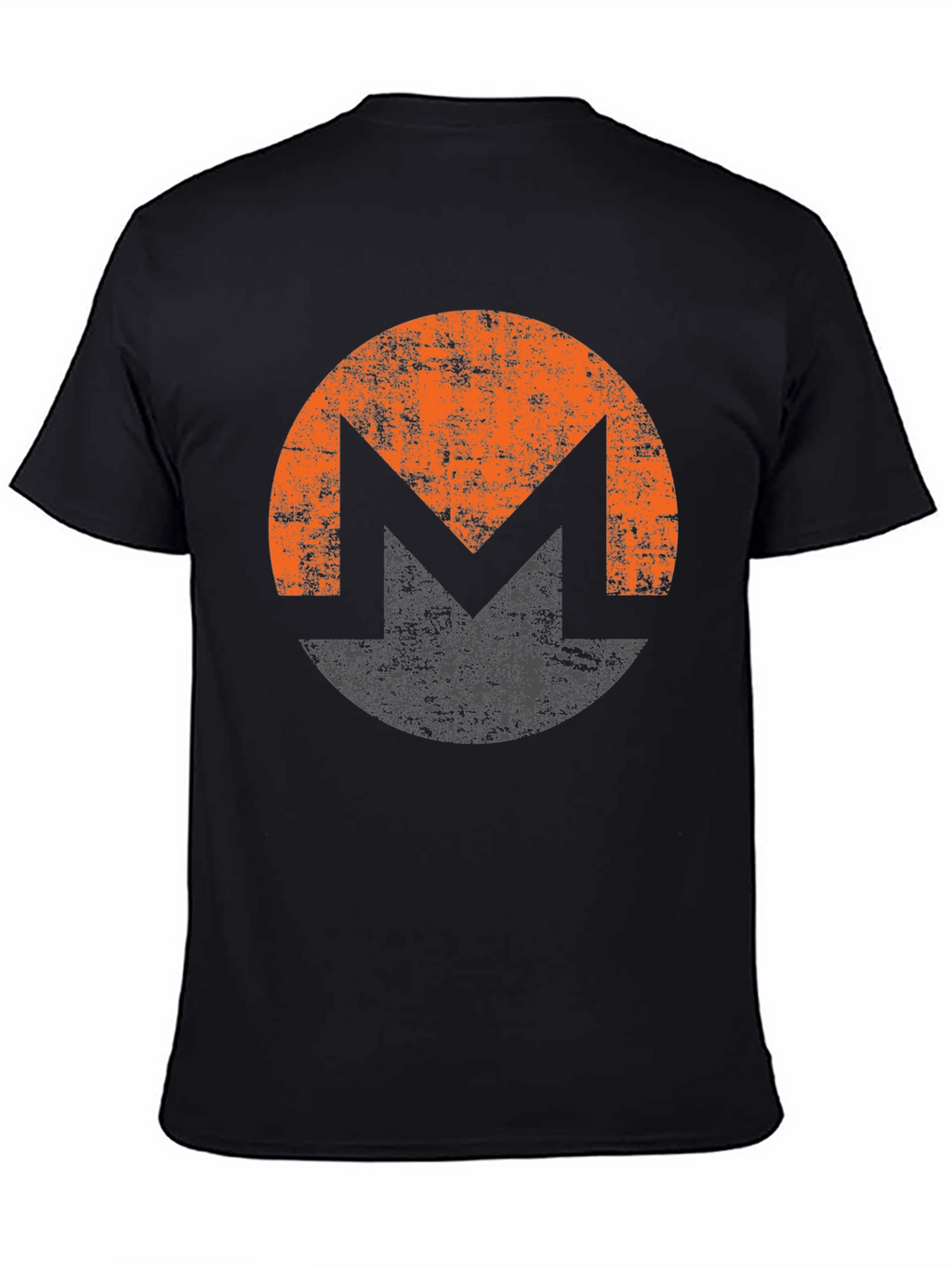 Monero XMR Crypto Distressed Logo Black T-Shirt