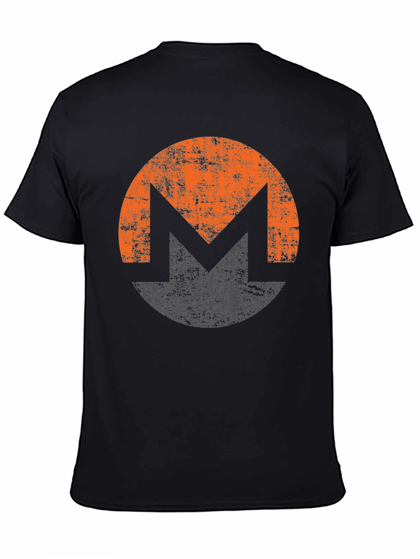 Monero XMR Crypto Distressed Logo Black T-Shirt