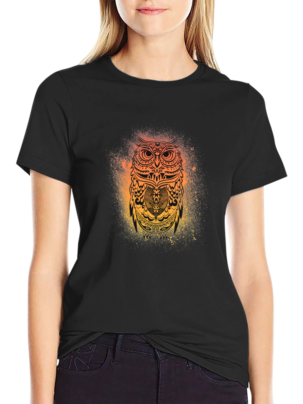Mystic Owl Graphic Black T-Shirt