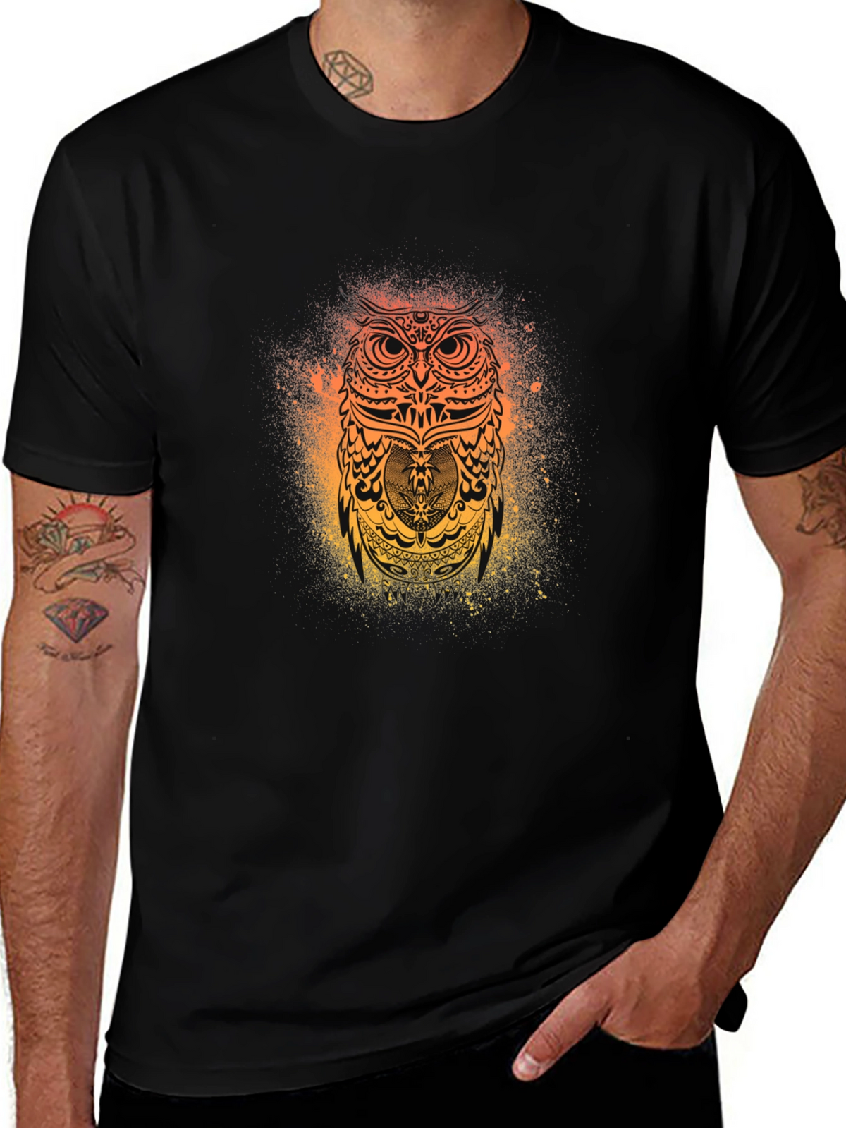 Mystic Owl Graphic Black T-Shirt