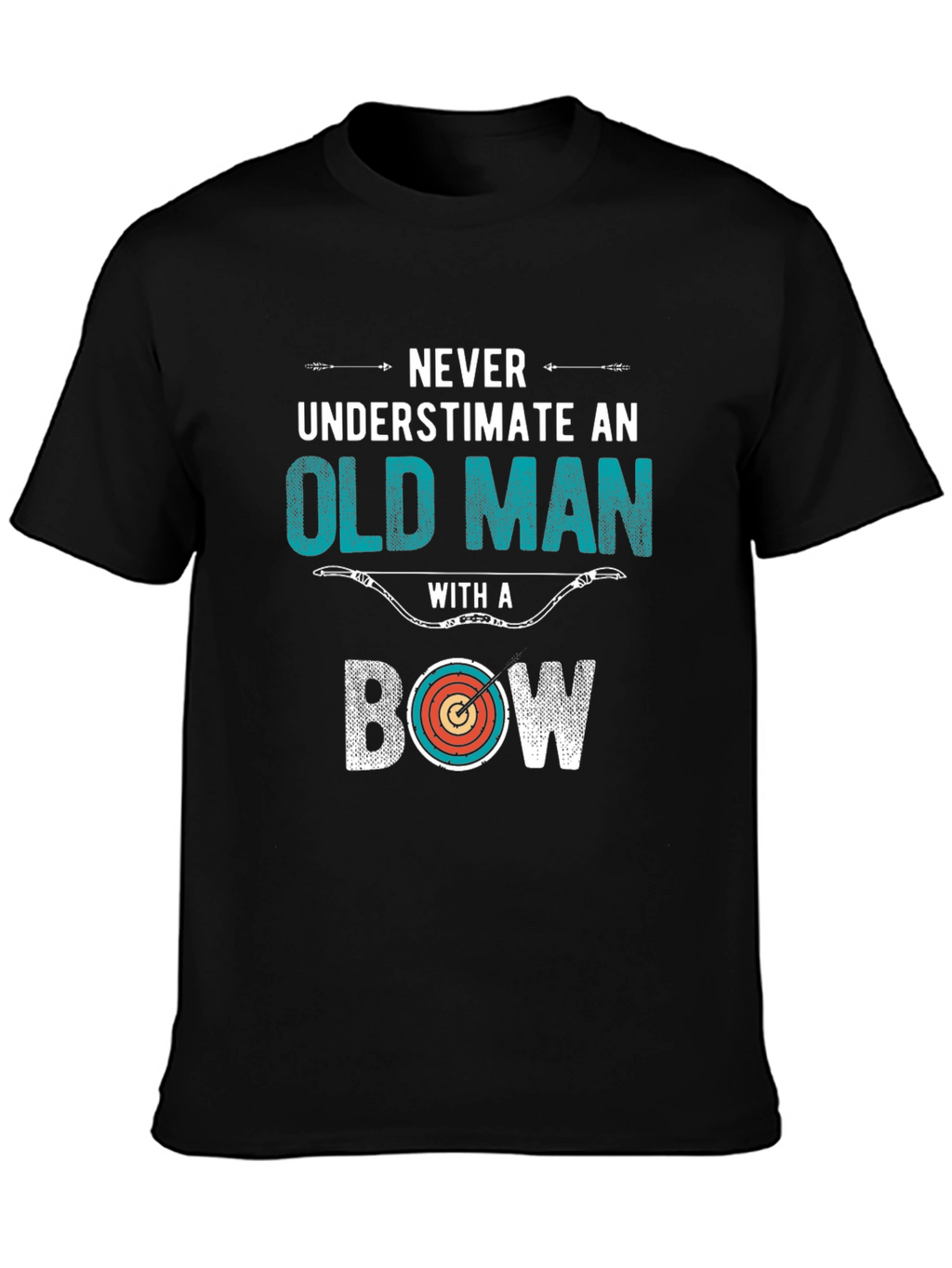 Never Underestimate Old Man Bow T-Shirt