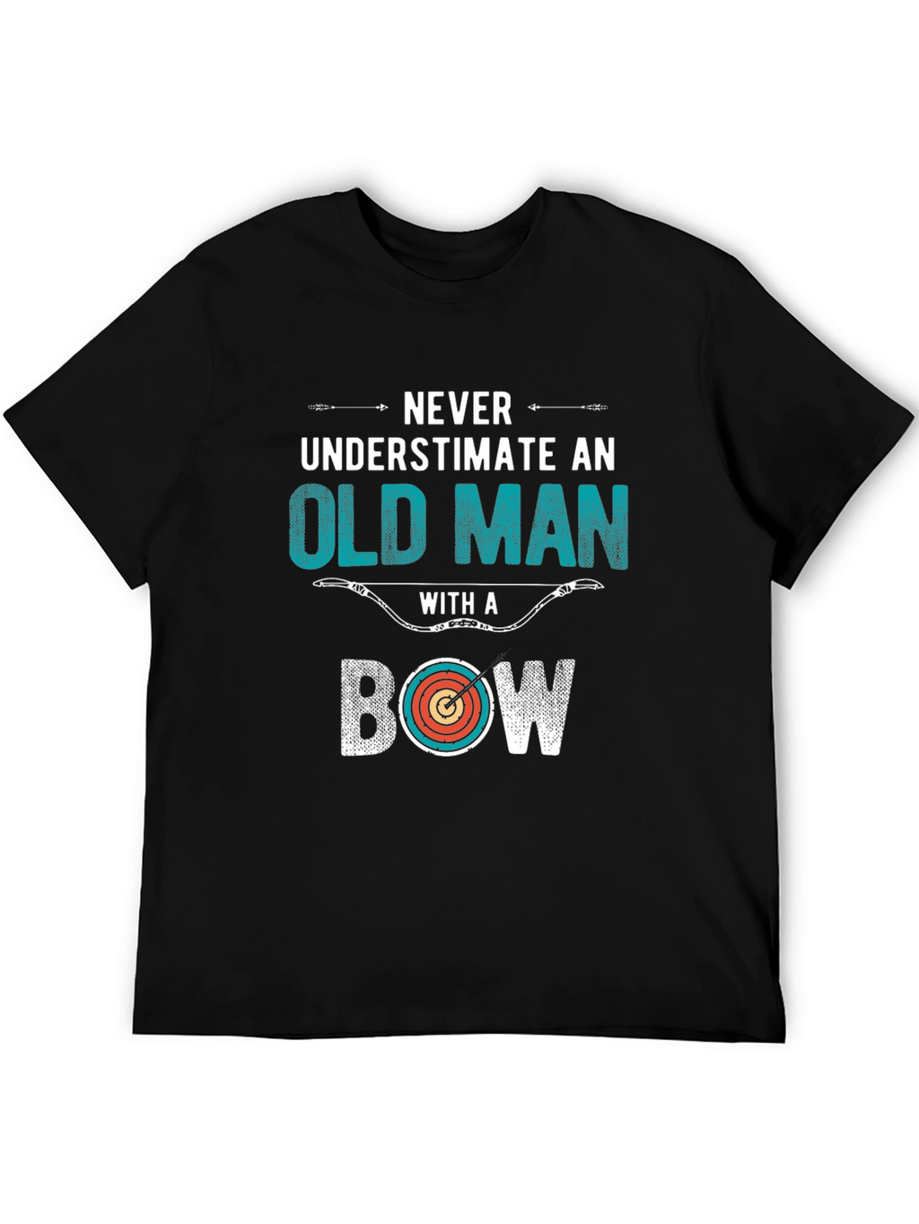 Never Underestimate Old Man Bow T-Shirt